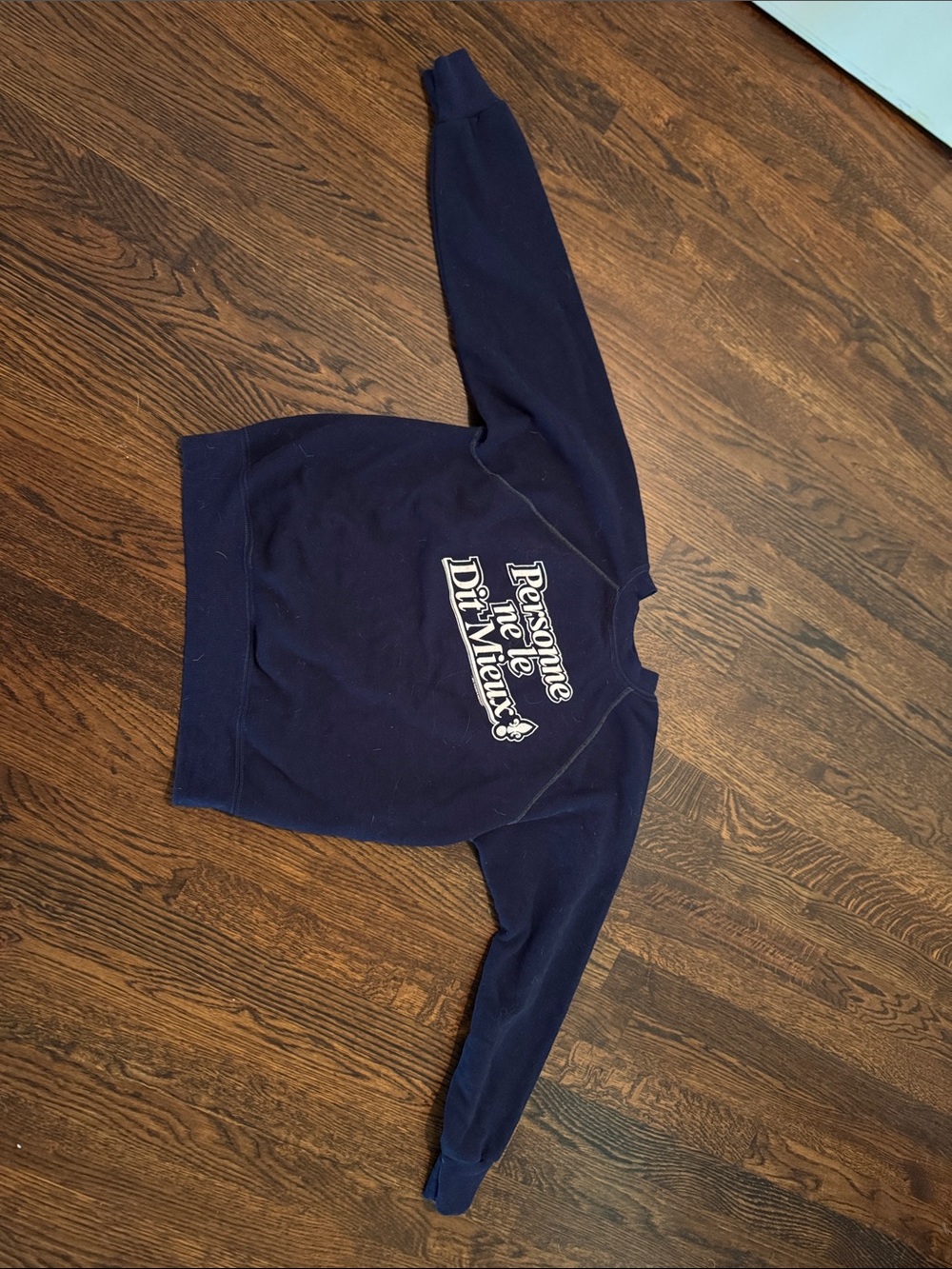 Vintage XS Navy French Graphic Sweater